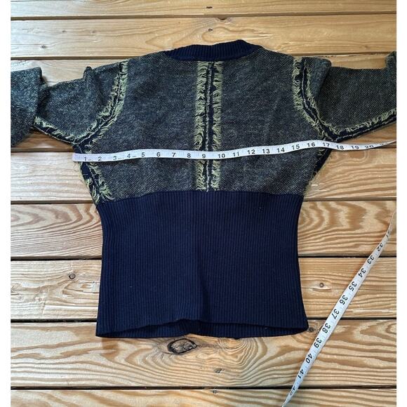 L.A.M.B. Fringed Detail Sweater Size XS Women’s Navy Cashmere Mohair - Picture 7 of 8